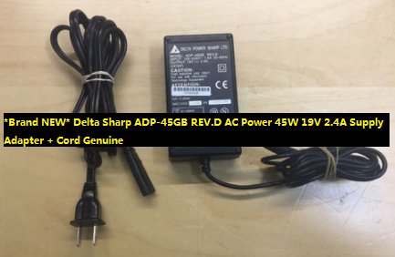 *Brand NEW* Delta Sharp ADP-45GB REV.D AC Power 45W 19V 2.4A Supply Adapter + Cord Genuine *Brand NEW* Delta Sharp ADP-45GB REV.D AC Power 45W 19V 2.4A Supply Adapter + Cord Genuine